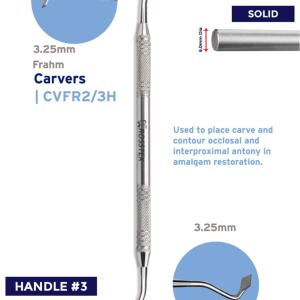 Carvers frahm fig. 2/3h diamond shape with handle no. 3