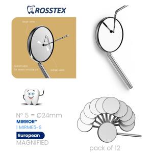 Dental Mirrors #5 Magnified (Pack of 12)
