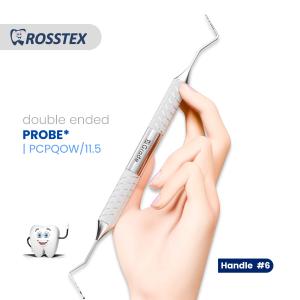 Periodontal Probe Double Ended Fig. QOW/11.5 with handle no. 6
