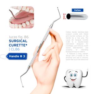 Lucas Surgical Curette fig. 86 with handle no. 3