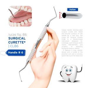 Lucas Surgical Curette fig. 86 with handle no. 6