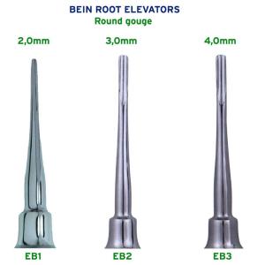 Root Elevators (set of 3) Bein Round Gouge 2.0mm, 3.0mm 4.0mm
