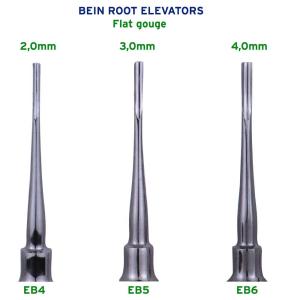 Root Elevators (set of 3) Bein Flat Gouge 2.0mm, 3.0mm 4.0mm